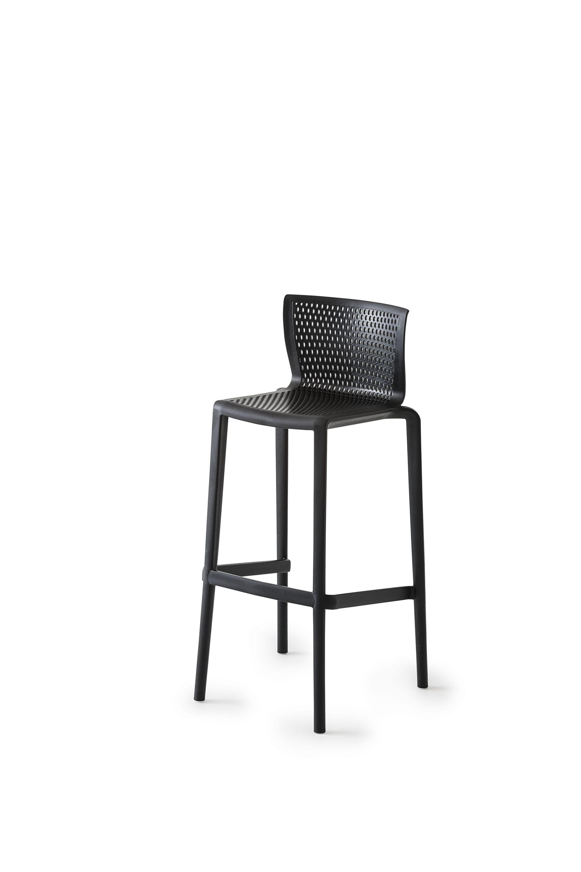 Barová Židle Spiker Černá Sada 4ks - černá, Basics, plast (48/103/46cm)