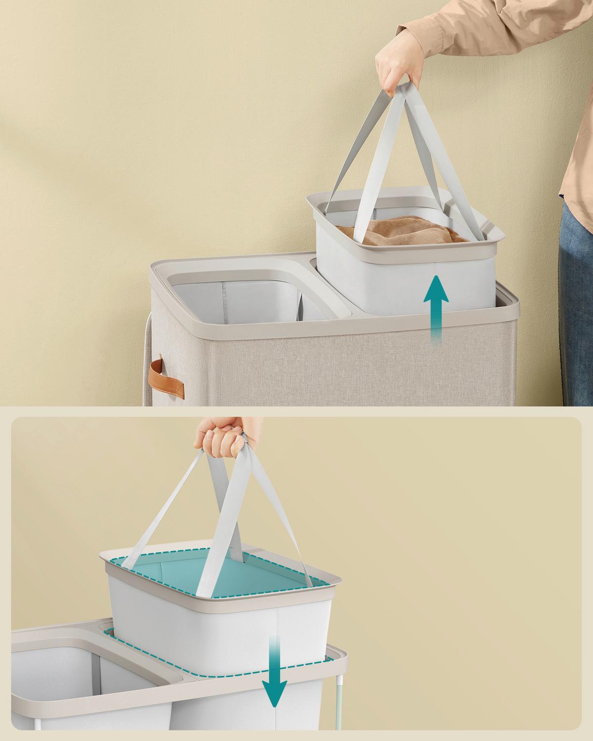 Wäschekorb Cappuccino B: 56 cm - Cappuccino, Basics, Papier/Holzwerkstoff (56/75/40cm)