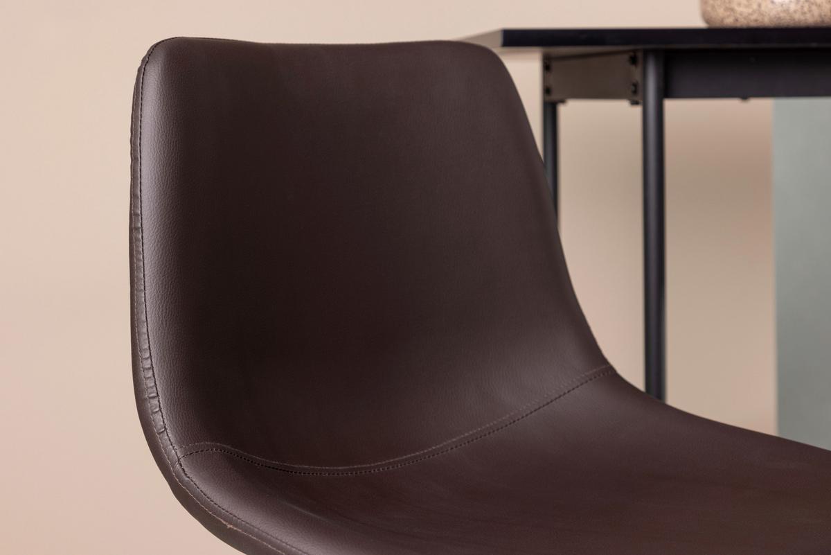 Barhocker-set Alexi - Dunkelbraun/Schwarz, Design, Textil/Metall (47/103/48cm) - Livetastic
