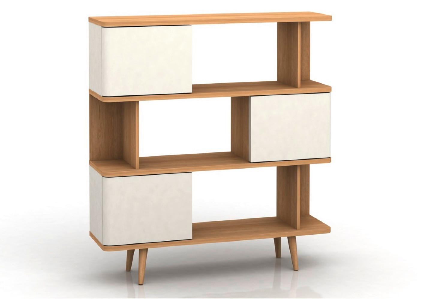 Regal Alandra Weiß/Eichefarben 120 cm - Eichefarben/Weiß, Basics, Holzwerkstoff (120/130/33cm) - MID.YOU