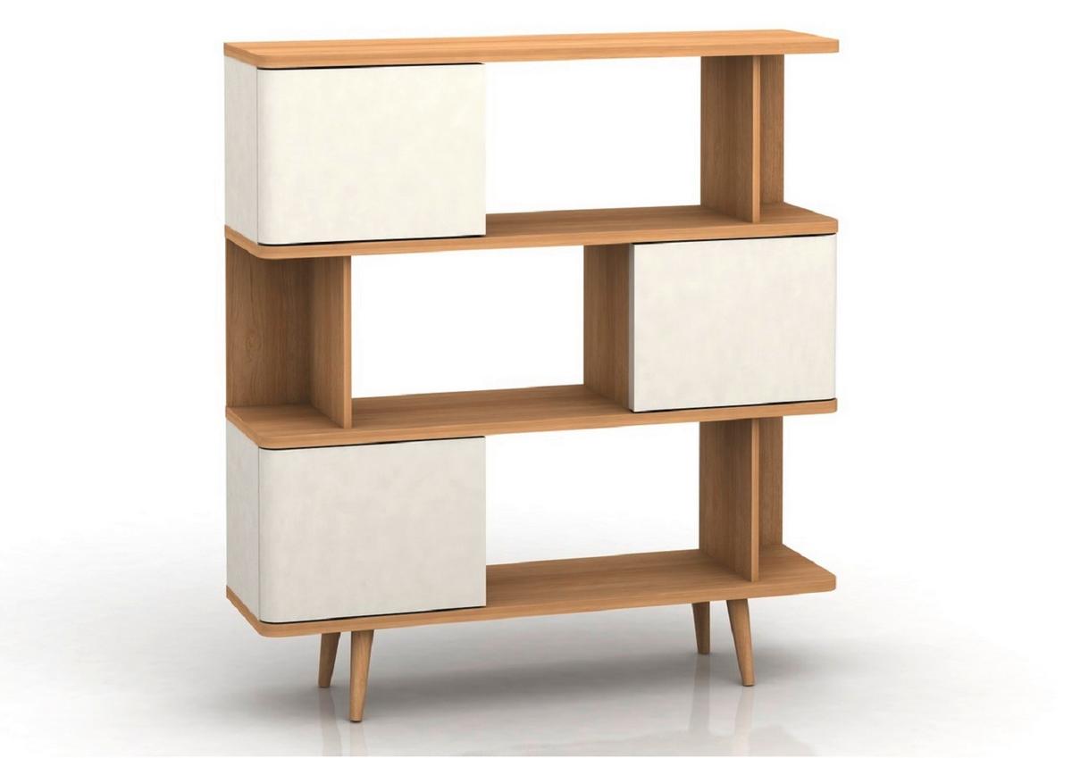 Regal Alandra Weiß/Eichefarben 120 cm - Eichefarben/Weiß, Basics, Holzwerkstoff (120/130/33cm) - MID.YOU