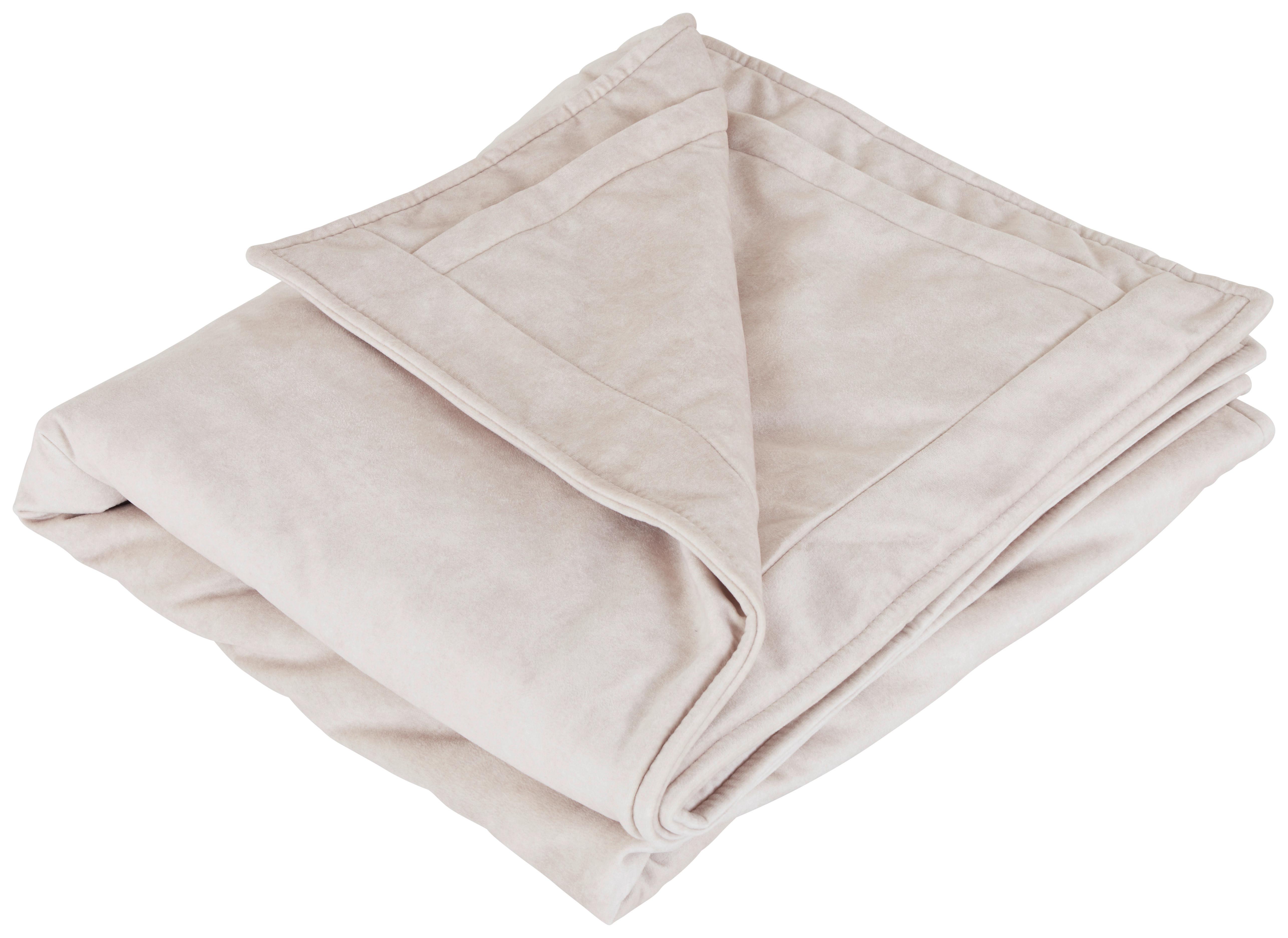 Tagesdecke Plaid Lea - Creme, KONVENTIONELL, Textil (222/126cm) - Luca Bessoni