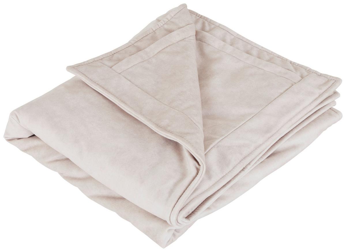Tagesdecke Plaid Lea - Creme, KONVENTIONELL, Textil (222/126cm) - Luca Bessoni