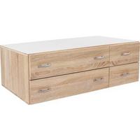 ZÁSUVKA BASE 3 - Sonoma dub/barvy hliníku, Konvenční, kompozitní dřevo/plast (120/33/52cm)