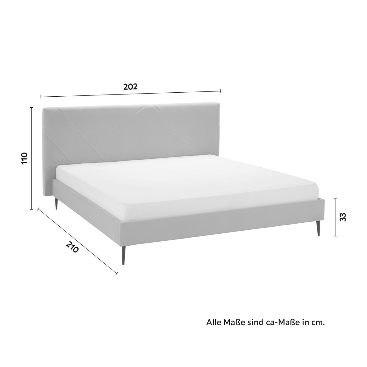 Čalouněná postel ELENA - šedá/černá, Moderní, kov/dřevo (180/200cm) - Bessagi Home