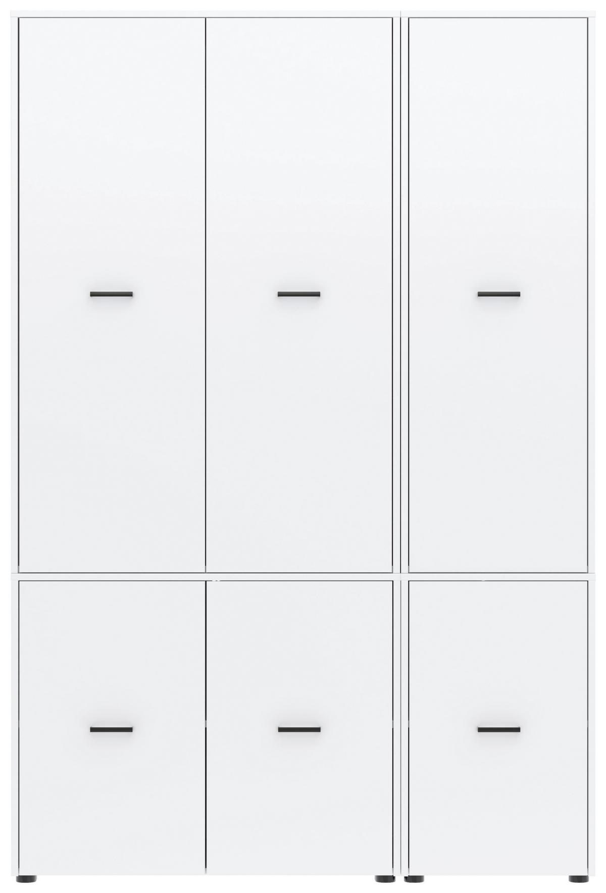Kleiderschrank Kivo Weiß, B: 135 Cm - Weiß, Basics, Holzwerkstoff (135/199,6/52,1cm)
