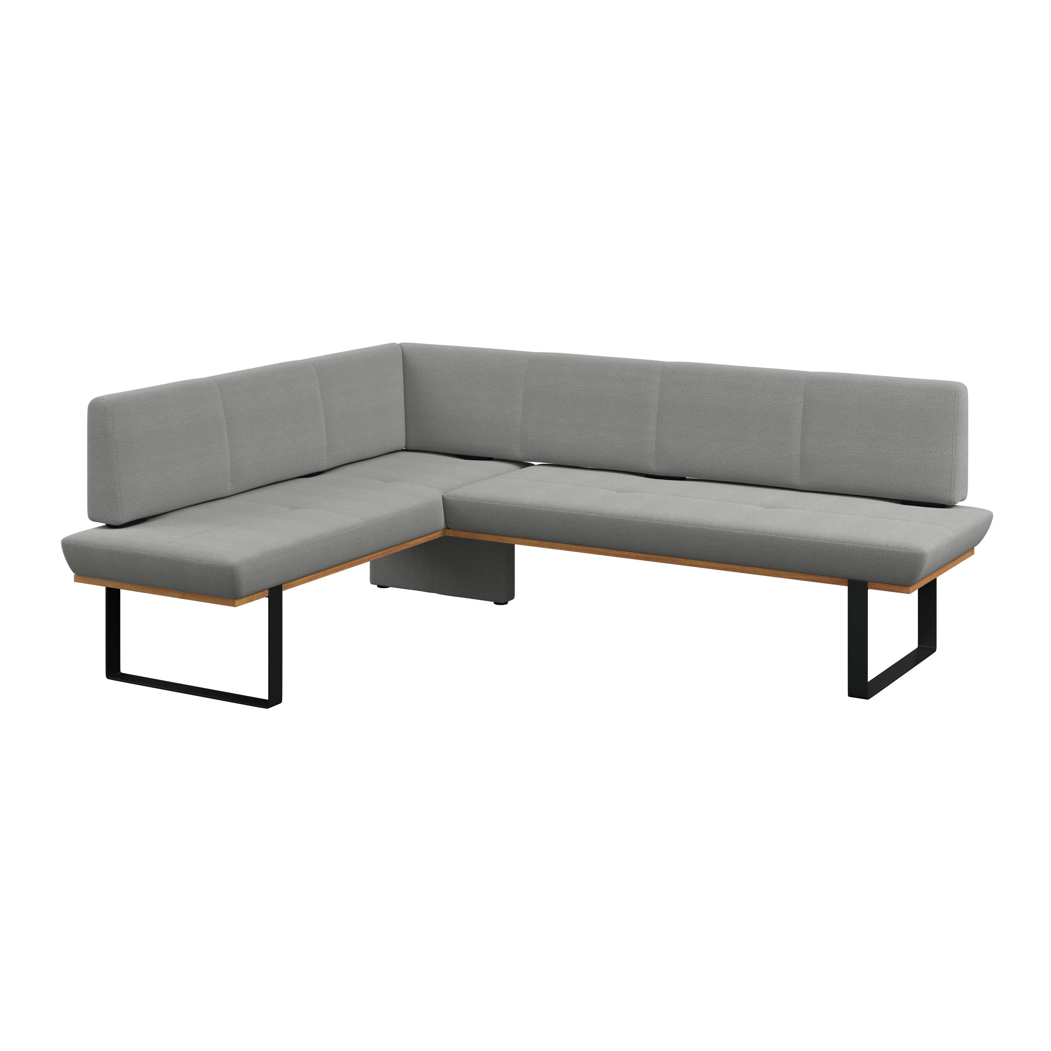 Eckbank Tristan Webstoff grau,S:195x245cm - Schwarz/Grau, MODERN, Holz/Textil (195/245cm) - James Wood