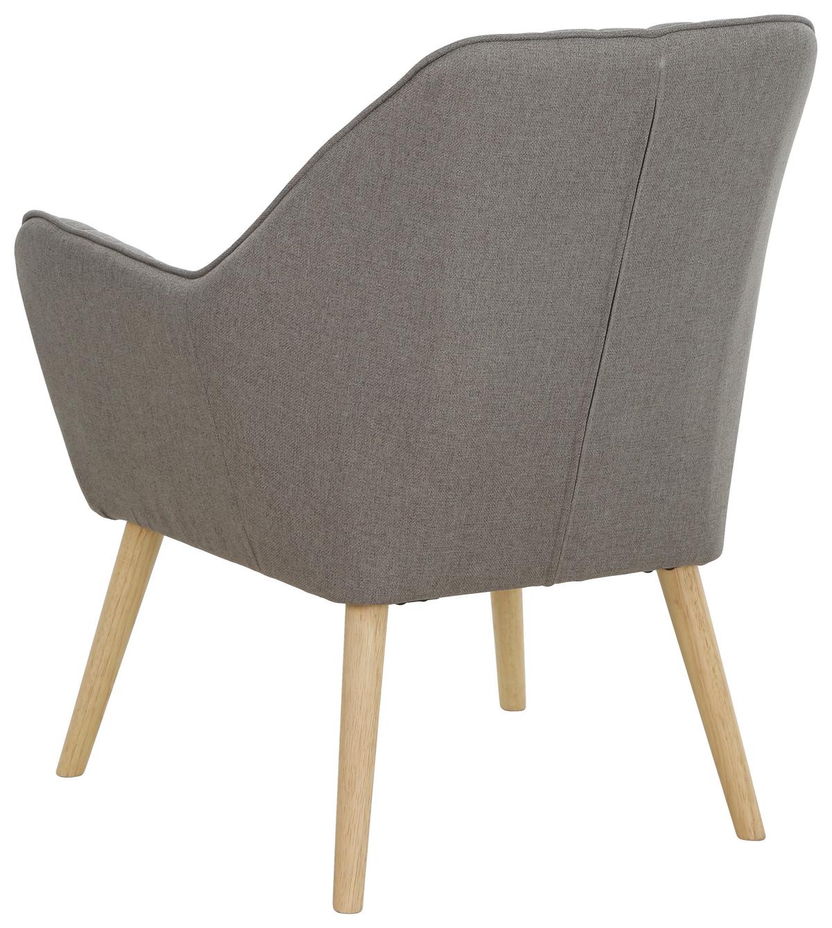 Armlehnstuhl Juno - Taupe/Naturfarben, MODERN, Holz/Textil (71/85.5/67cm) - P & B