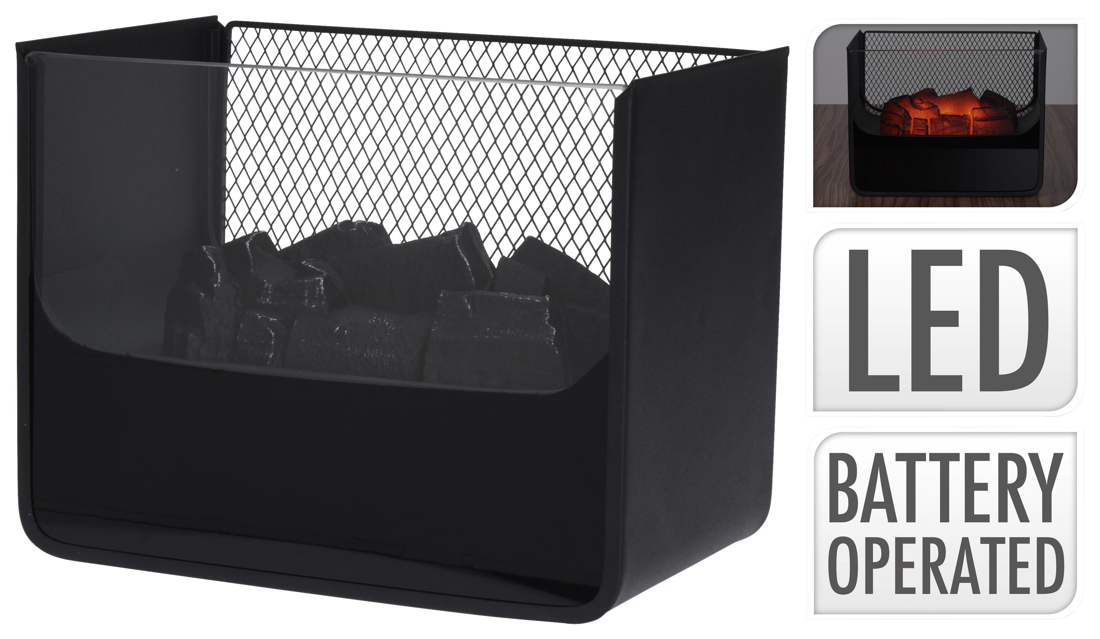 Ohniště Lignum - černá, kov (16/26/20,5cm)