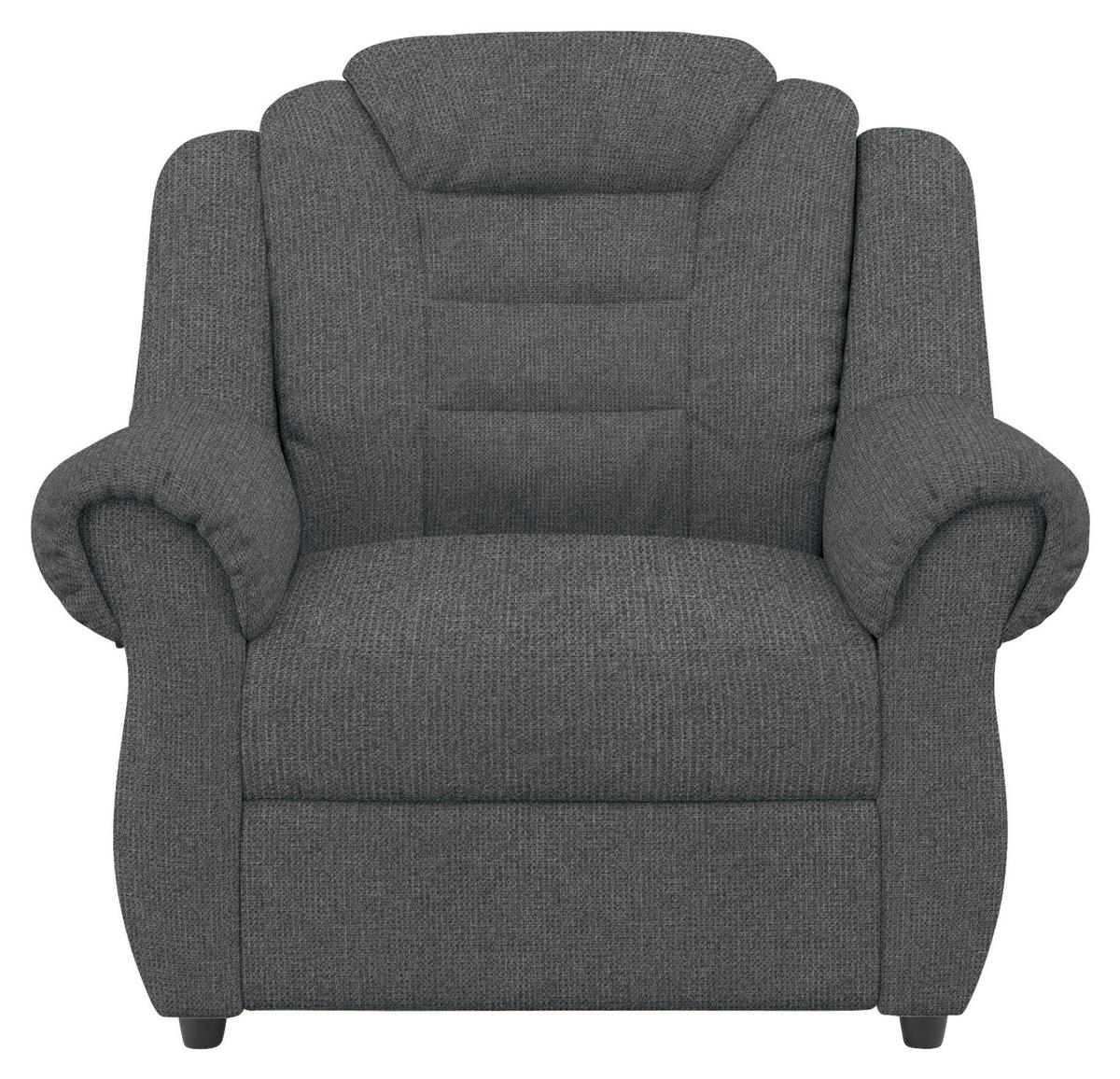 Polstersessel Boston Chenille Dunkelgrau - Dunkelgrau/Schwarz, KONVENTIONELL, Textil (104/102/101cm) - Livetastic