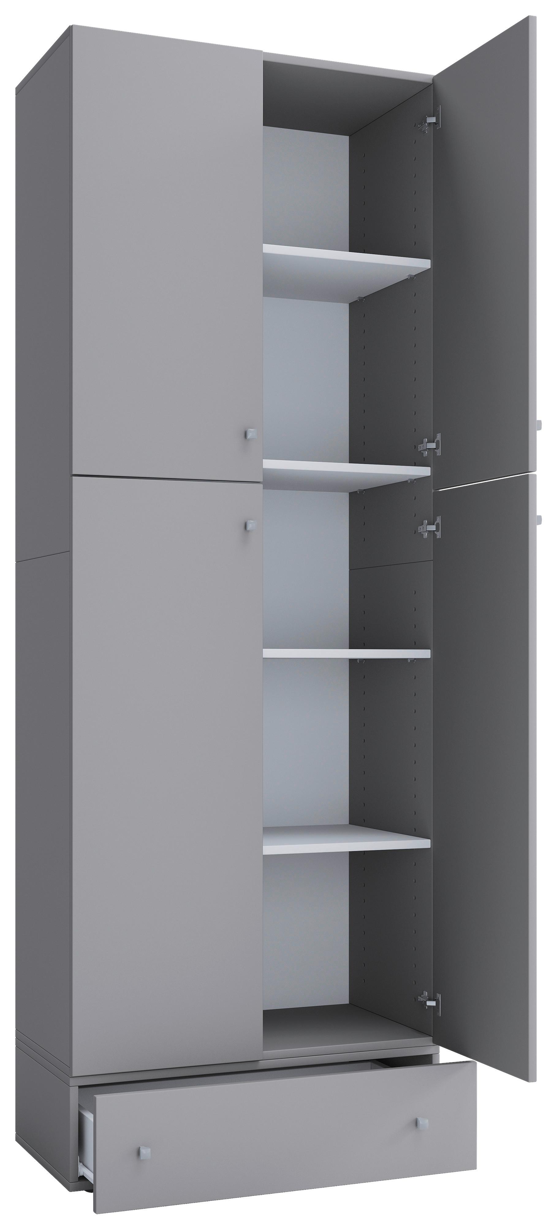 Drehtürenschrank B: 70 cm Lona XXL Grau - Grau, MODERN, Holzwerkstoff (70/200/39cm) - MID.YOU