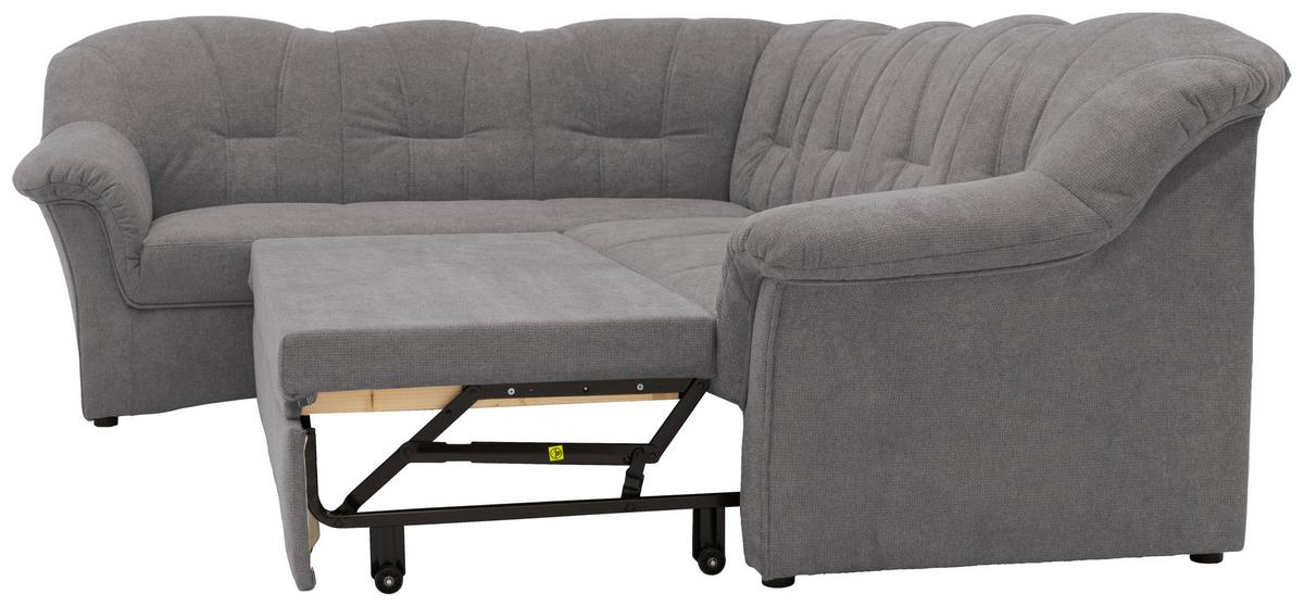 Ecksofa Mit Schlaffunktion Papenburg Dunkelgrau - Dunkelgrau/Schwarz, KONVENTIONELL, Textil (192/243cm) - MID.YOU