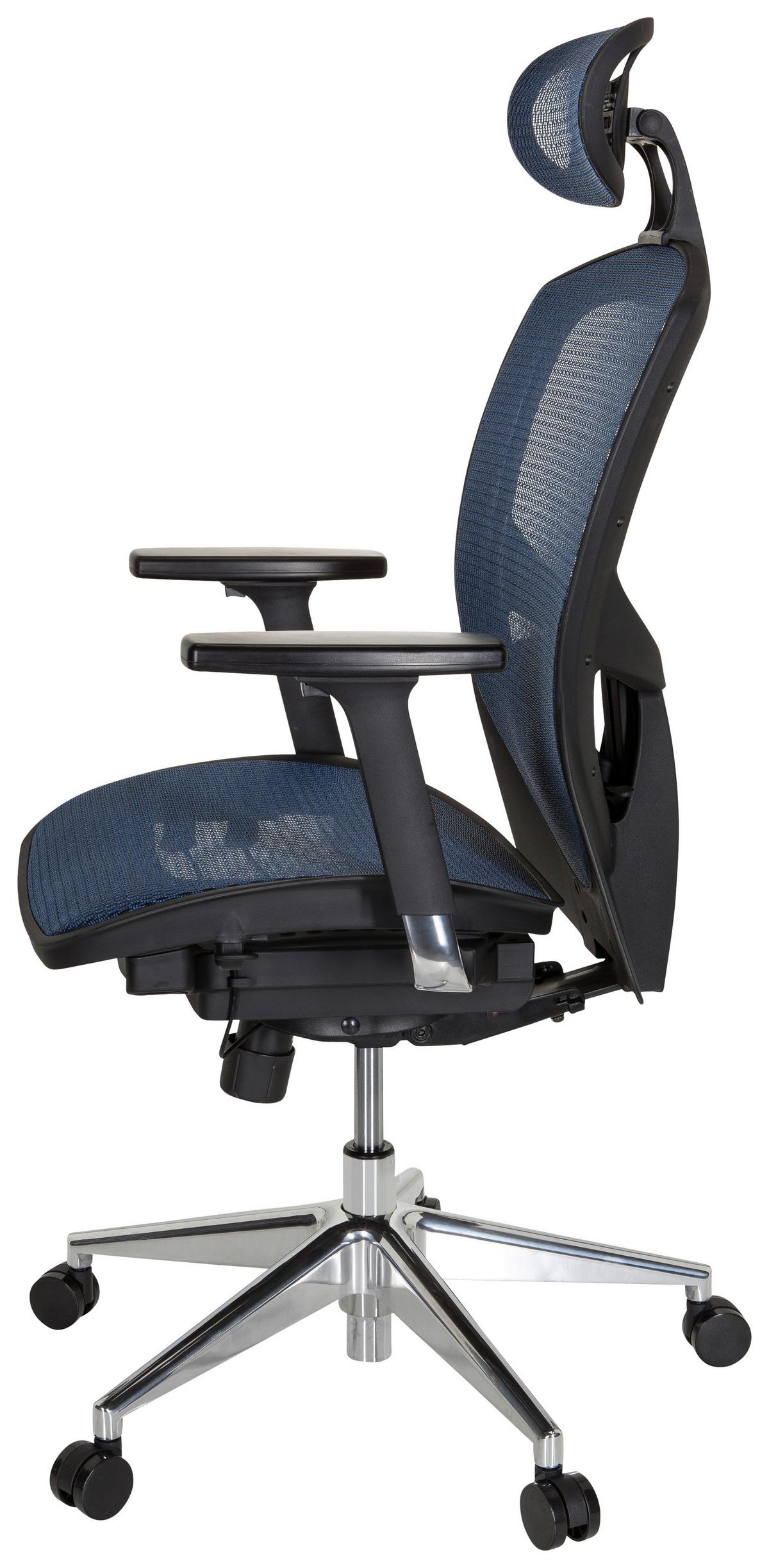 Bürostuhl Venus One Blau/schwarz Bis 120 Kg - Blau/Silberfarben, Basics, Kunststoff/Textil (61/148/48cm) - MID.YOU