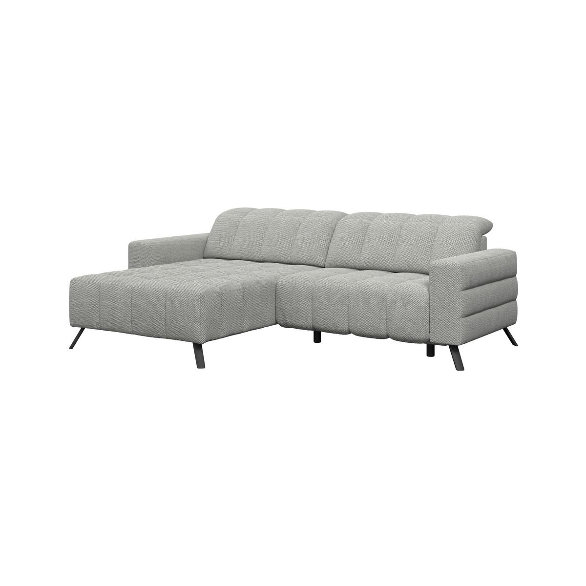 Ecksofa Milano Microfaser hellgrau, B: 178 cm - Hellgrau/Schwarz, MODERN, Holz/Textil (178/256cm) - Luca Bessoni