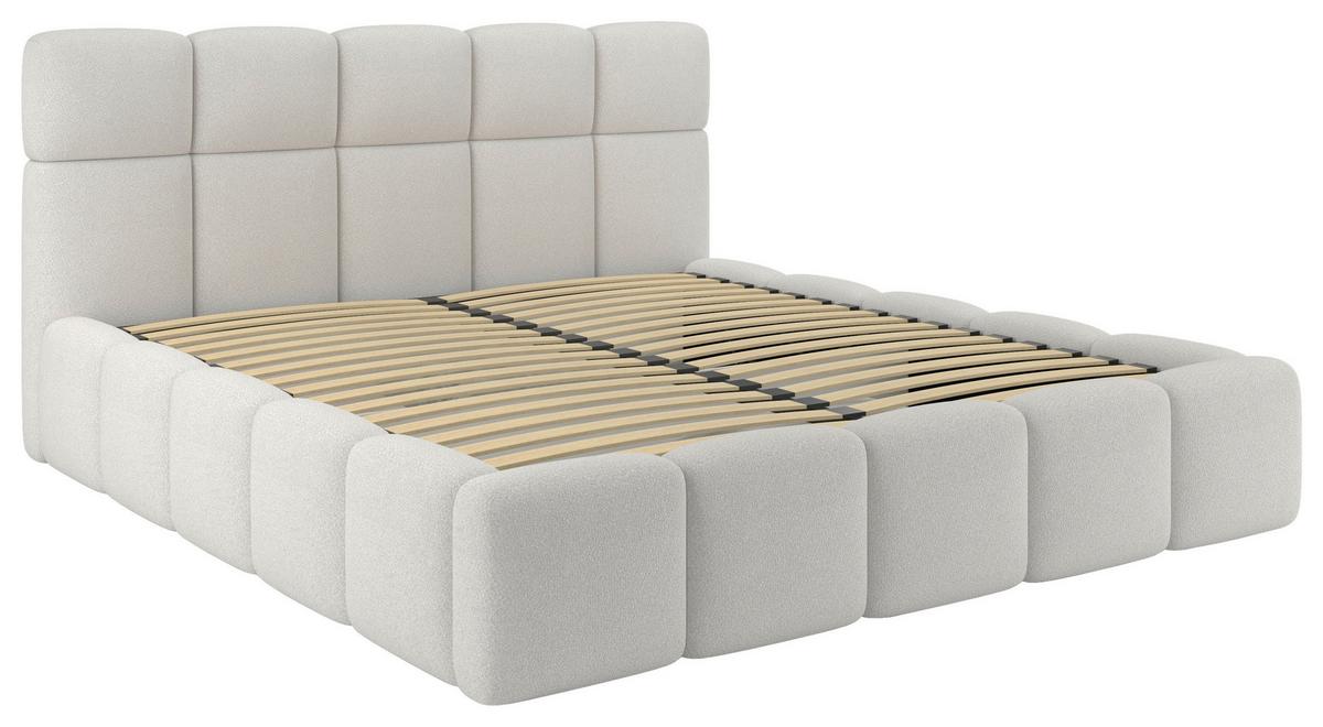 Polsterbett Cloudy Creme, Lf: 180x200 Cm - Creme, Trend, Holz/Holzwerkstoff (180/200cm) - Luca Bessoni