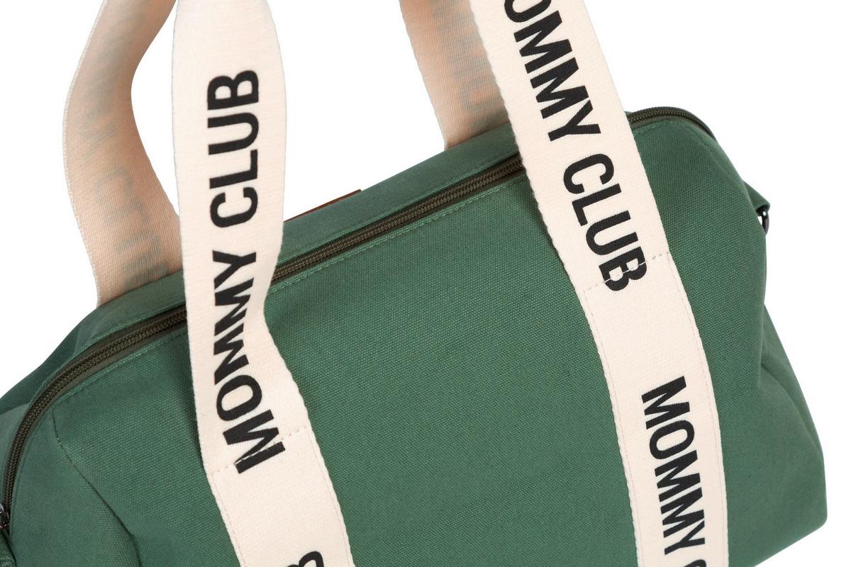 Wickeltasche Mommy Club Grün/Weiß, B: 38 cm - Weiß/Grau, KONVENTIONELL, Kunststoff/Textil (38/21/27cm) - Childhome