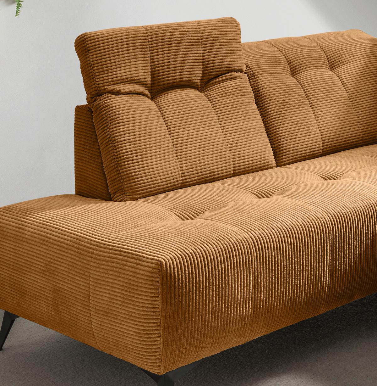Ecksofa Fiore Goldfarben S: 200x272 cm - Goldfarben/Schwarz, MODERN, Textil (200/272cm) - Livetastic