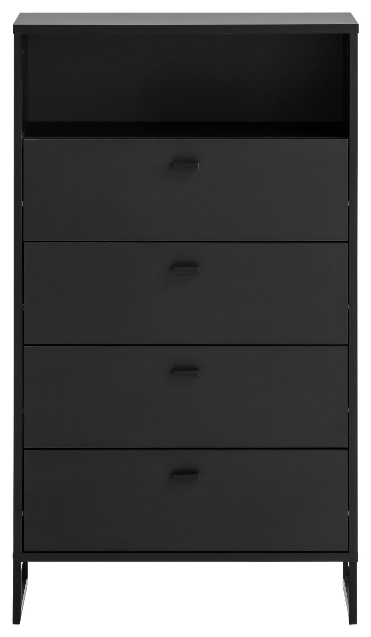 Highboard Janne Highboard 600 4sk Nische - Schwarz/Grün, LIFESTYLE, Holzwerkstoff (60,2/103,9/33,1cm) - MID.YOU