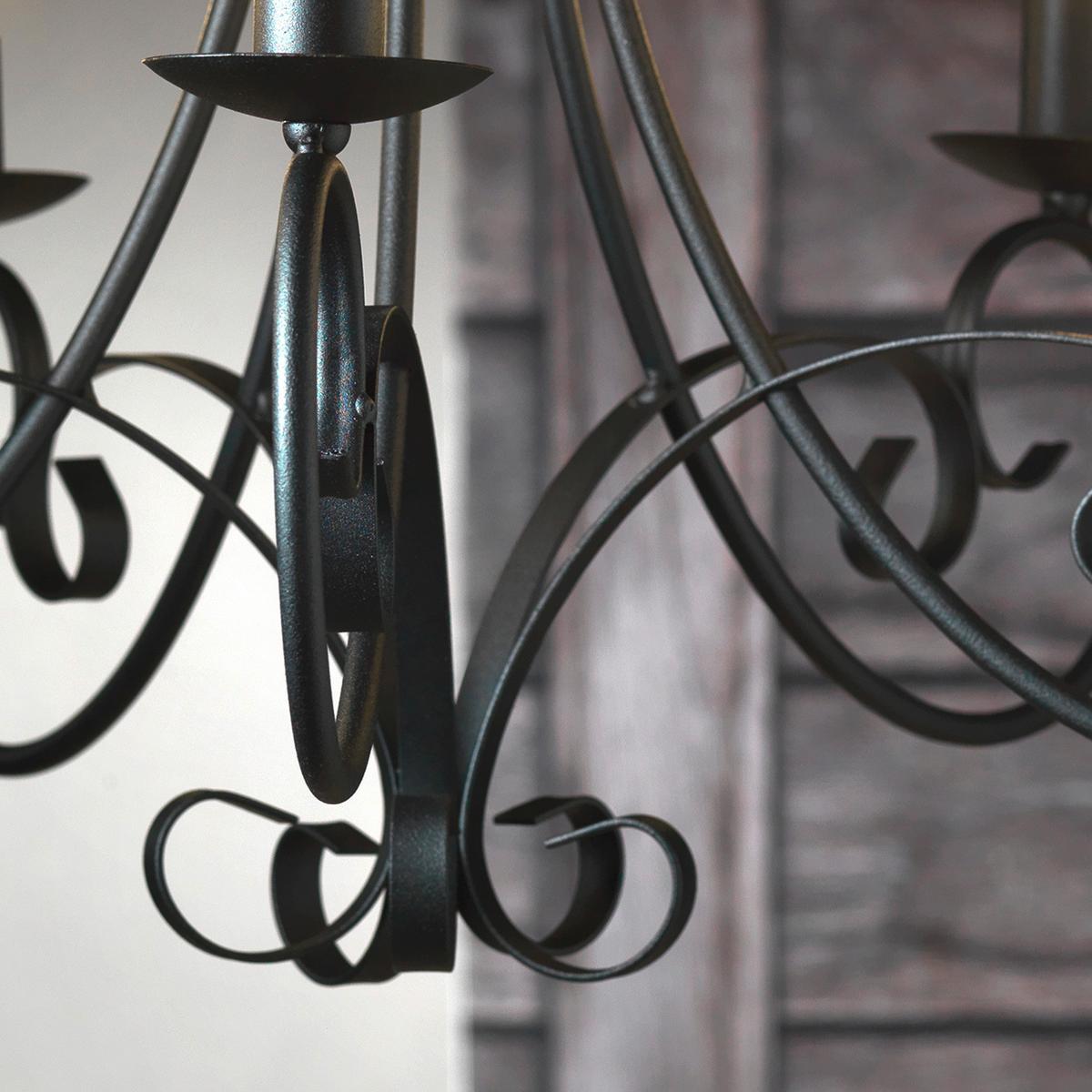 Kronleuchter 4885/5n - Schwarz, KONVENTIONELL, Metall (60/110cm)