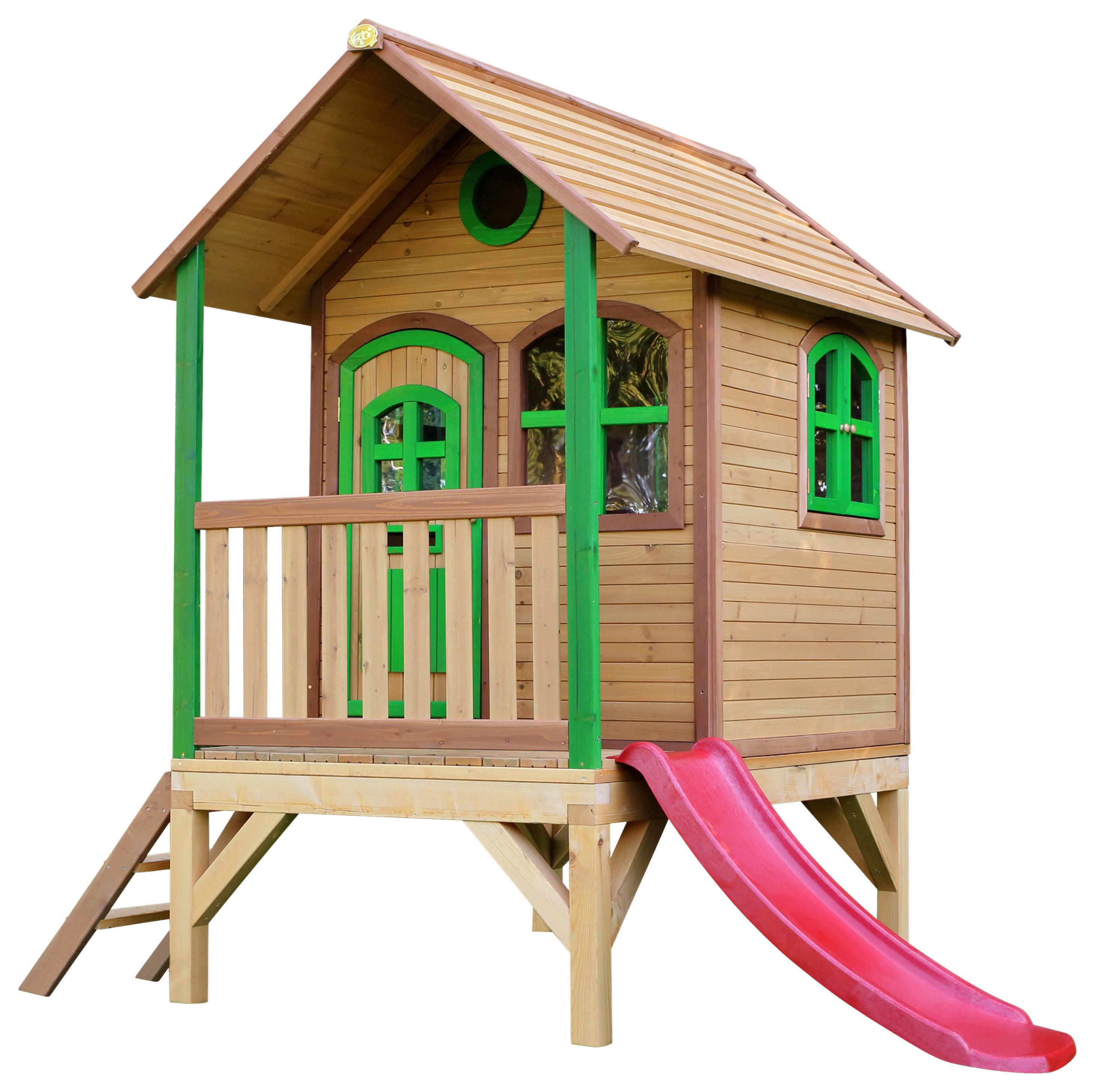 Spielhaus A030.036.00 - Rot/Braun, KONVENTIONELL, Holz (287/231/191cm) - Ambia Garden