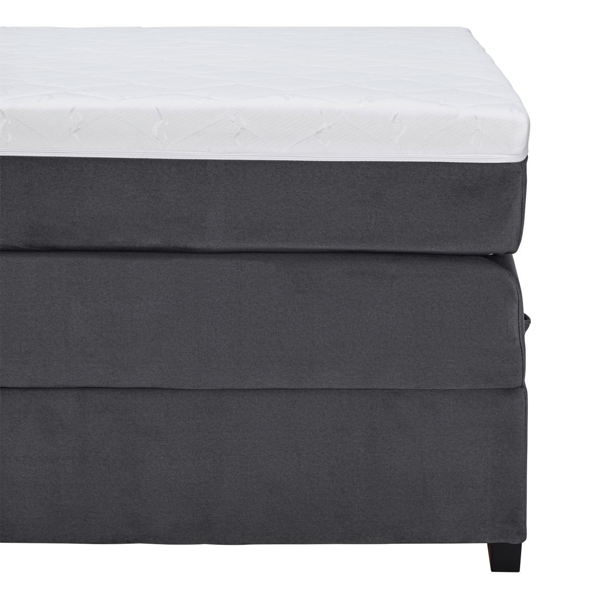 Boxspringbett mit Topper & Bettkasten 140x200 cm Tommy - Graphitfarben, MODERN, Holzwerkstoff/Textil (140/200cm)