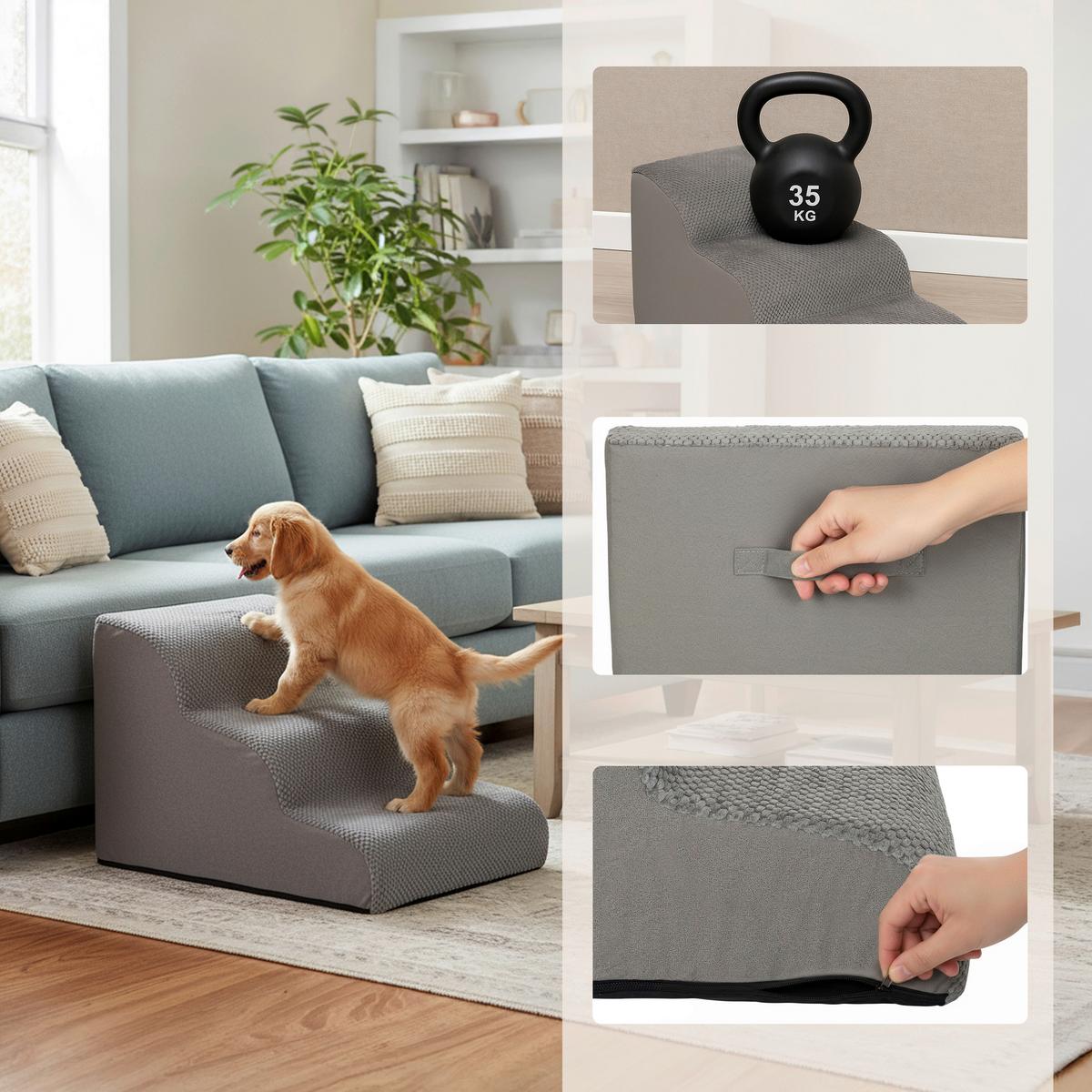 TIERHAUS Pawy Step Grau B: 40cm - Grau, MODERN, Textil (40/40/58cm) - MID.YOU