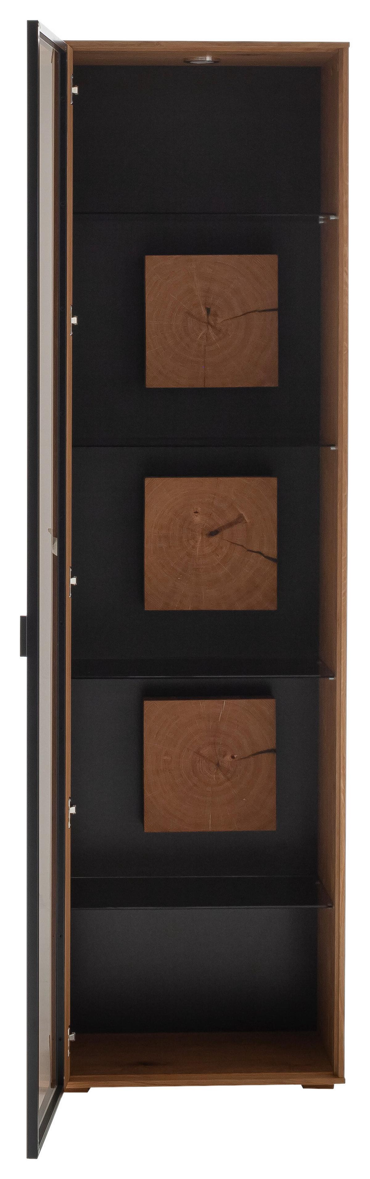 Vitrine Assini Wildeiche B: 58 cm - Wildeiche, Design, Glas/Holz (58/206/37cm) - MID.YOU