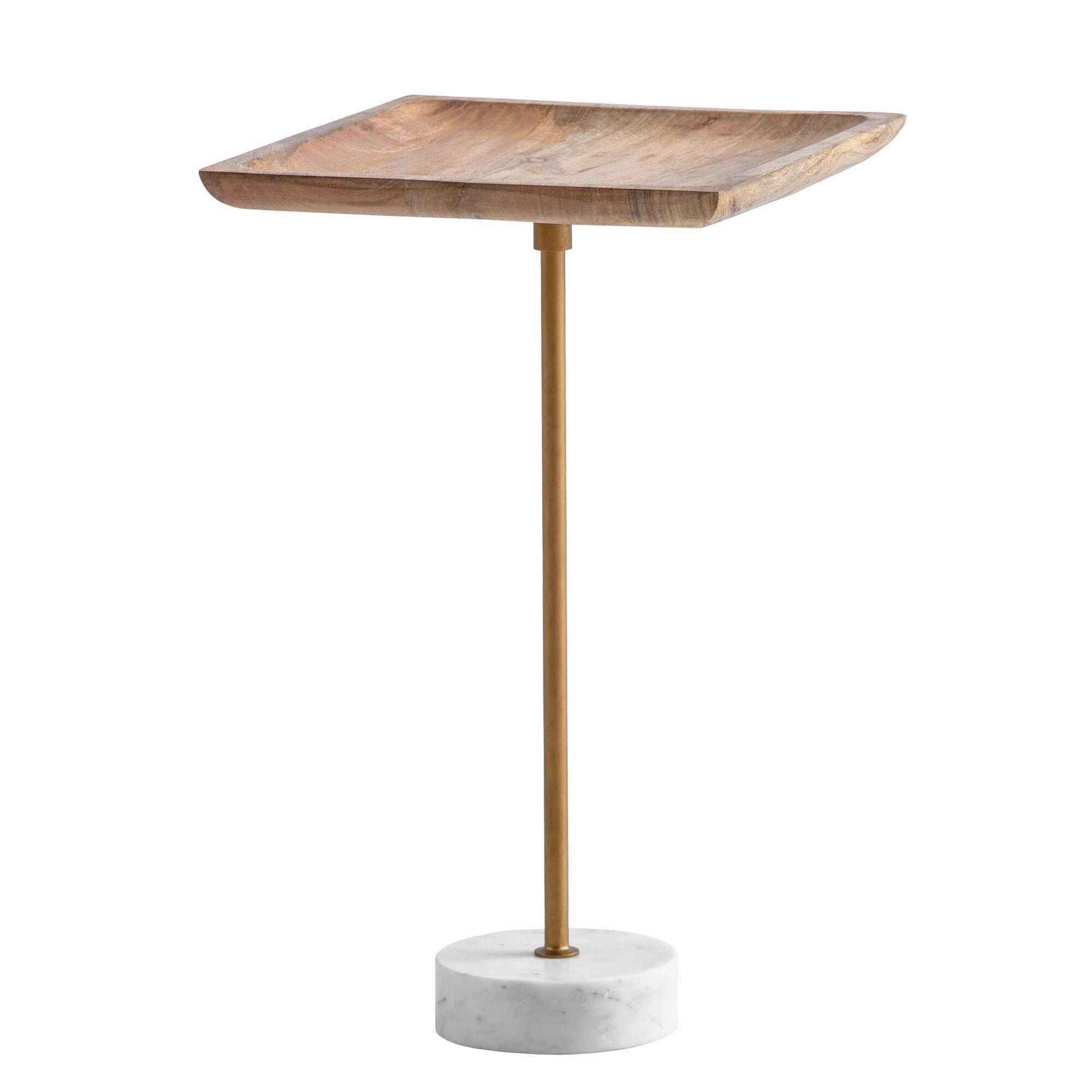 Beistelltisch Goldfarben, Eiche L: 35 cm - Eichefarben/Goldfarben, Design, Holz/Stein (35/35/55cm) - Livetastic