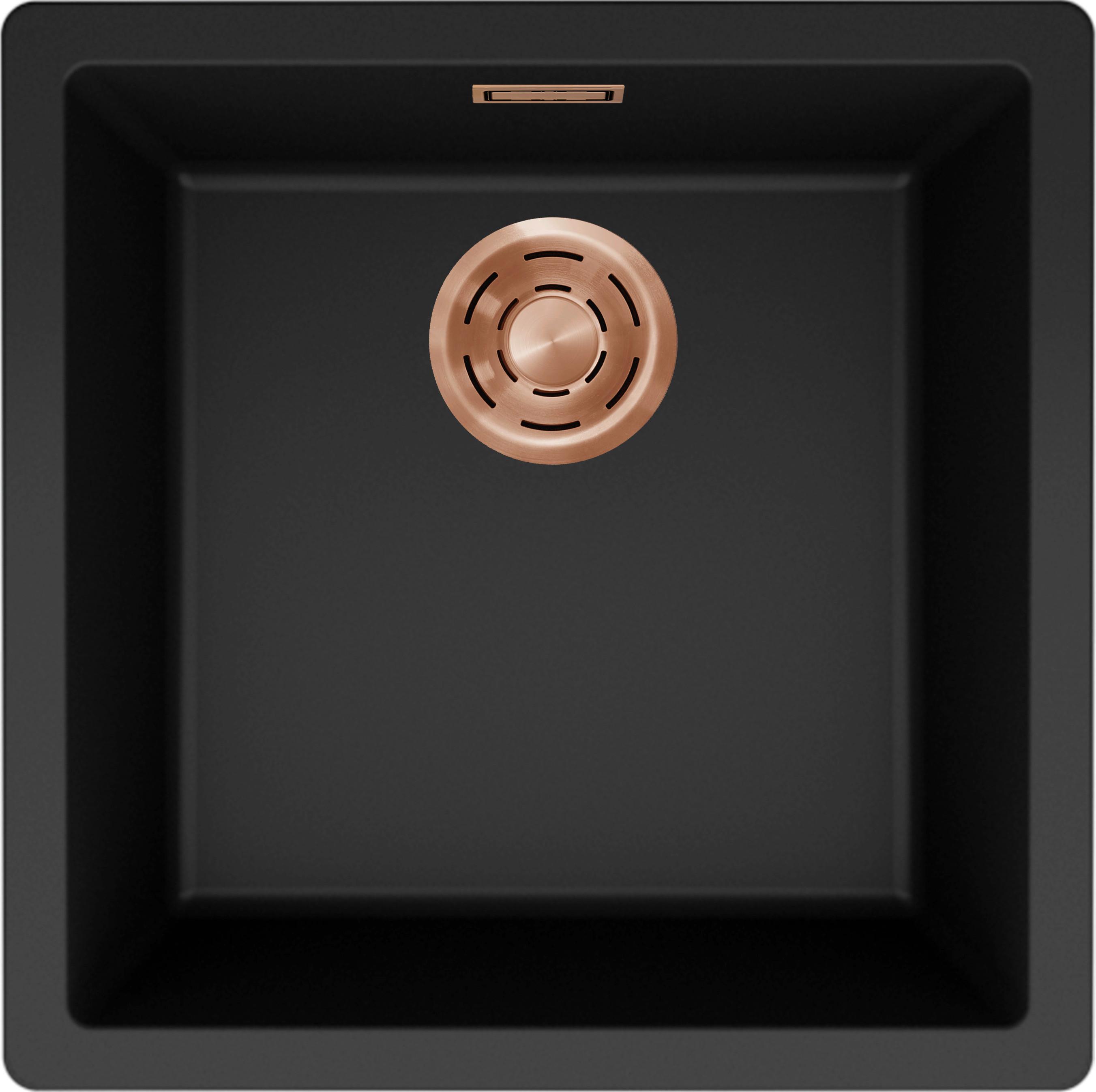 SPÜLE ZEN F 102 SCHWARZ - Schwarz, MODERN, Stein (44,8/44,8cm)