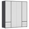 Drehtürenschrank Grau Weiß B: 187 cm - Weiß/Grau, MODERN, Holzwerkstoff (187/194/53cm) - Rauch Möbel
