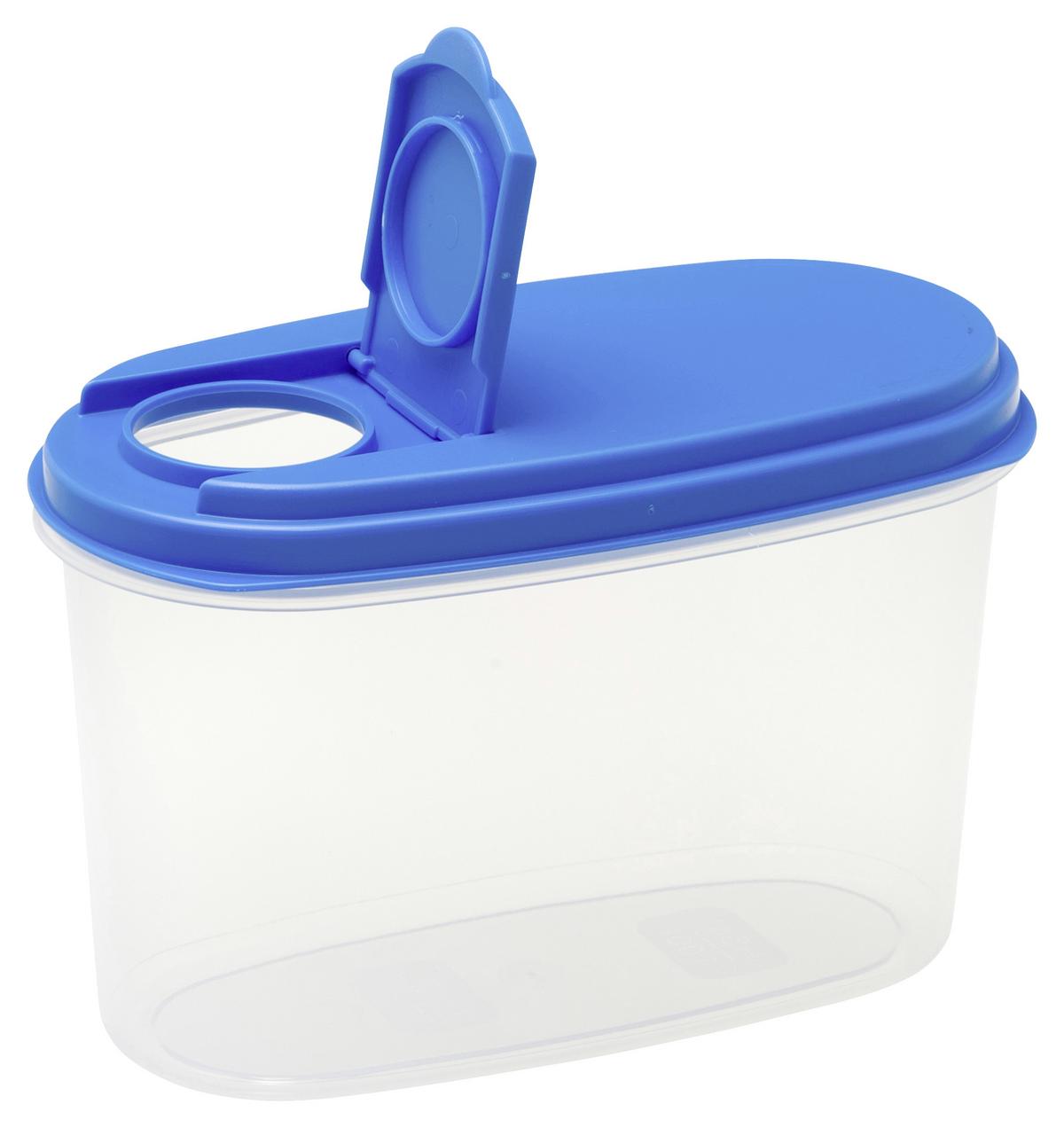 Schüttdose Vito ca. 1 L, mit Klapp- und Streuöffnung - Blau/Transparent, KONVENTIONELL, Kunststoff (18,5/9,5/11,7cm)