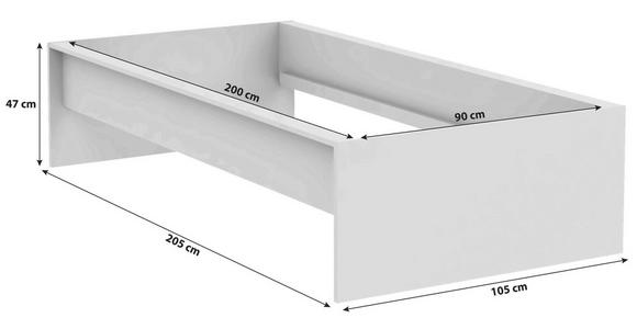 Unit Elements Bettrahmen 90x200 cm Eichefarben - Eichefarben, KONVENTIONELL, Holzwerkstoff (90/200cm) - Ondega