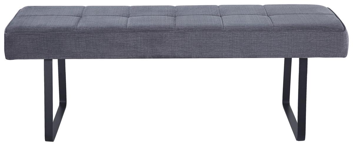 Sitzbank Tilos Ohne Lehne Samt Hellbraun, B: 140 Cm - Hellbraun/Schwarz, KONVENTIONELL, Textil/Metall (140/49/47cm) - MID.YOU