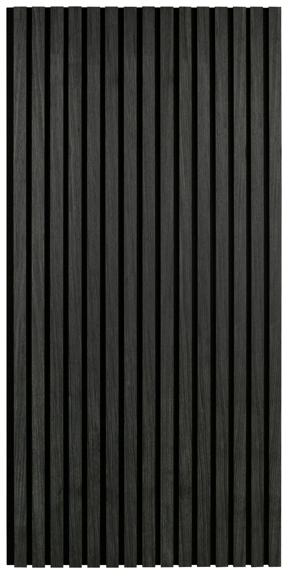 Akustický panel GRACE 2ks/sada - čierna, Modern, drevo/kompozitné drevo (60,5/120/2cm) - Mömax