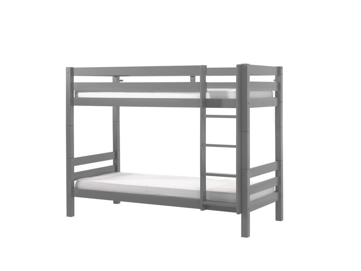 Etagenbett Pino Grau Kiefer Massiv mit Leiter - Grau/Kieferfarben, MODERN, Holz (90/200cm) - MID.YOU