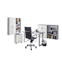 Büro Office Edition Grau/Weiß - Weiß/Grau, MODERN, Holzwerkstoff/Metall - MID.YOU