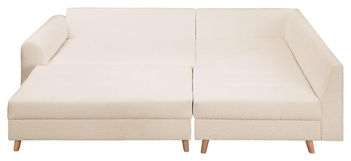Ecksofa Ariella Weiß S: 231x161 cm - Naturfarben/Weiß, Design, Textil (231/161cm) - Livetastic