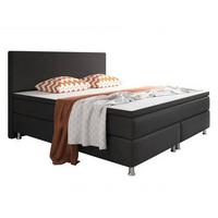 Boxspringbett Mit Topper 180x200 Cm Berlin F - Silberfarben/Schwarz, KONVENTIONELL, Textil (180/200cm) - MID.YOU