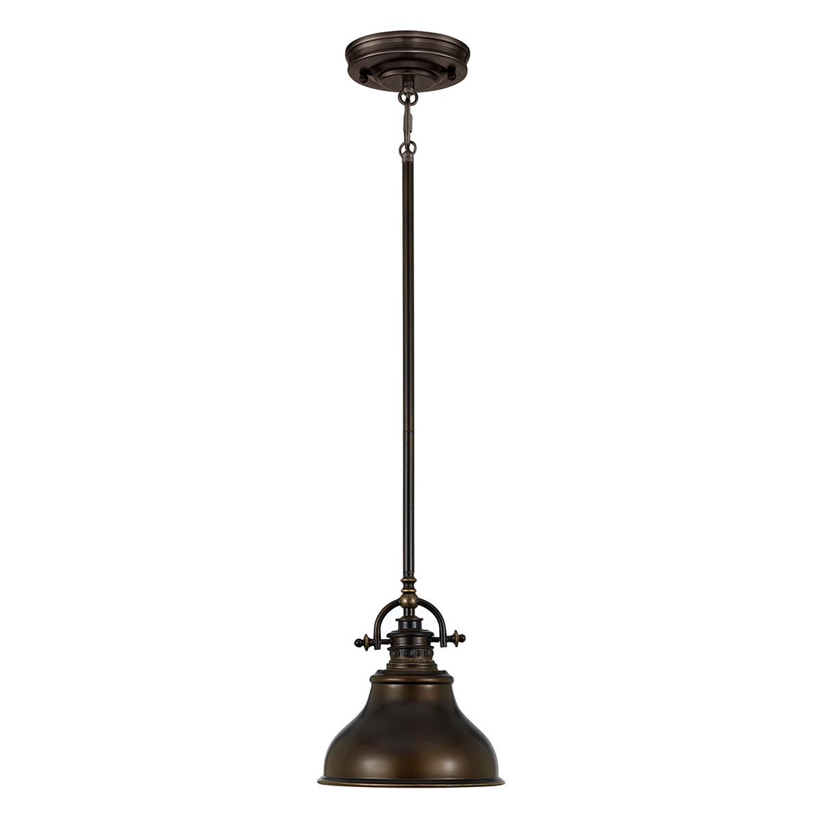 Hängeleuchte H: ca. 31,4 cm 1-Flammig Bronzefarben - Bronzefarben, Design, Glas/Metall (20.3/31.4cm) - Elstead Lighting