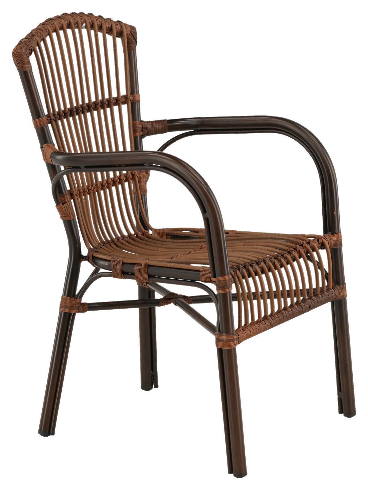 Gartensessel Galera Aluminium - Braun, KONVENTIONELL, Metall (55/90/63cm) - Gardenson