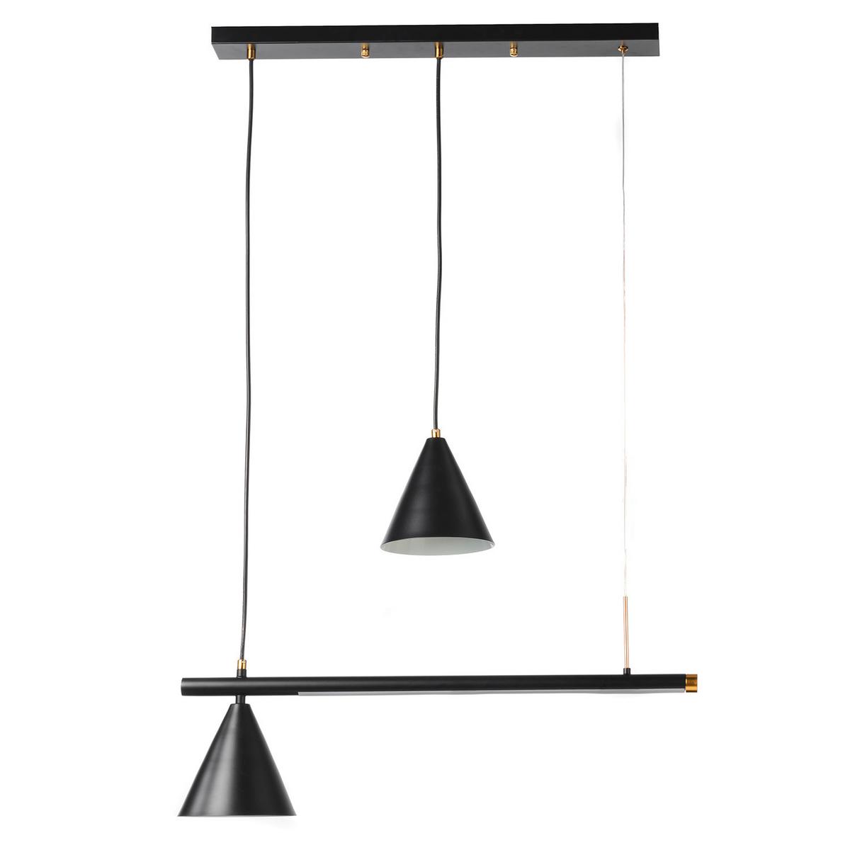 Led-hängeleuchte 5042/s - Schwarz, Design, Metall (90/15/120cm)