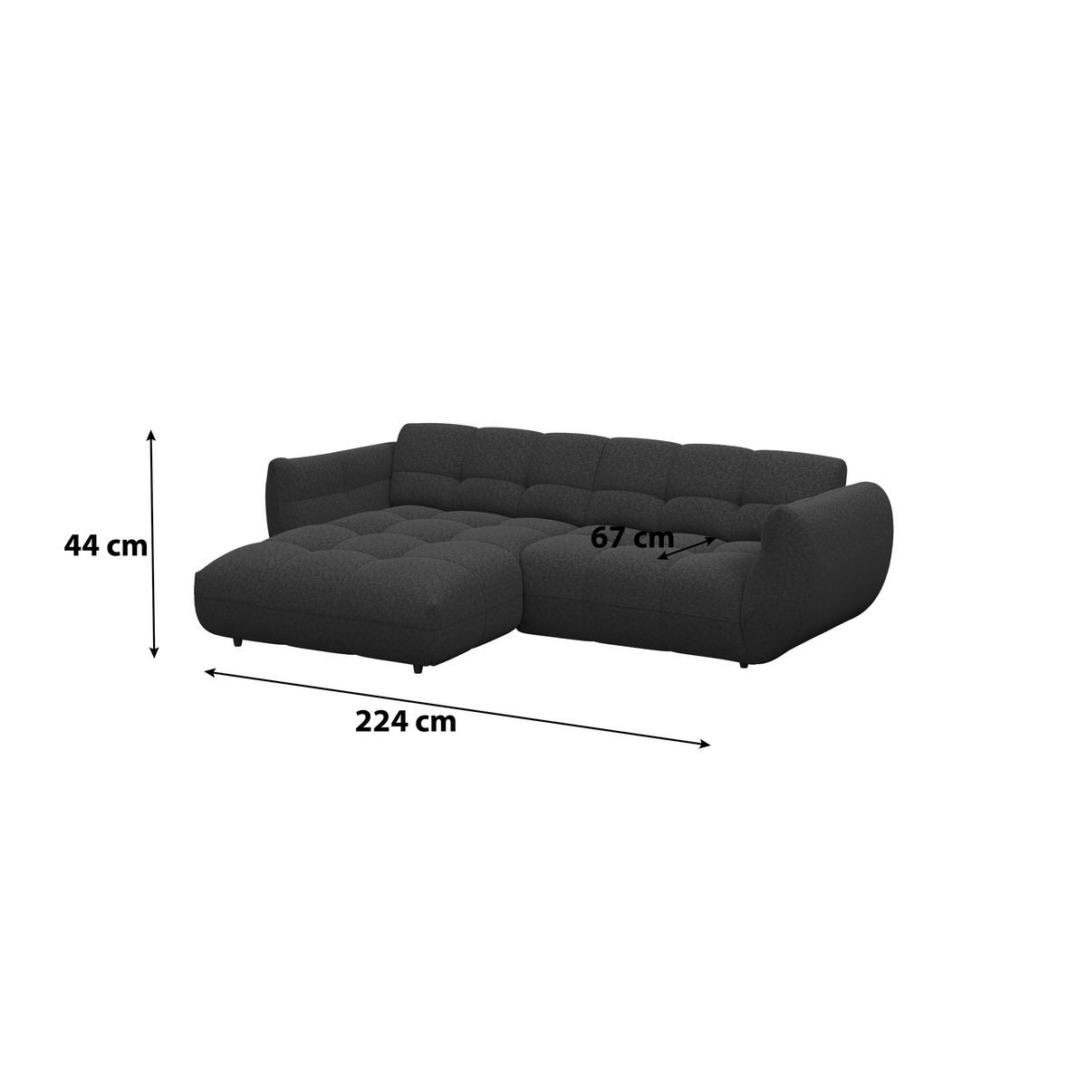 Rohová sedačka PANDA, ľavá, hnedá ženilka - hnedá/čierna, Trend, textil/plast (178/280cm)