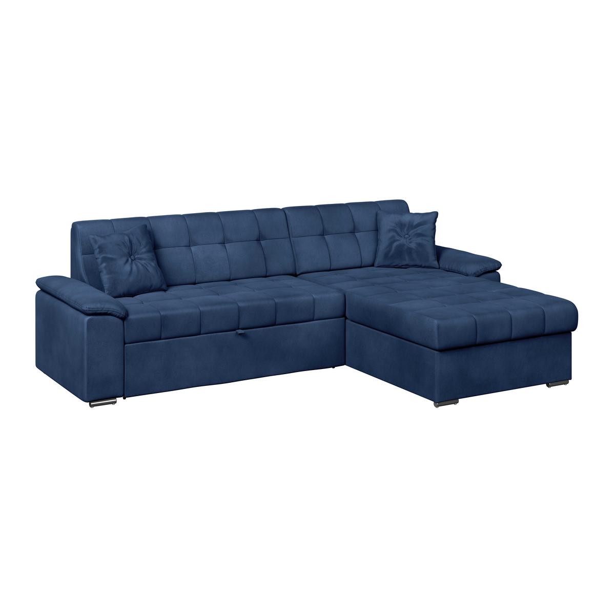 Ecksofa Bali blau, 208x120cm - Blau, Trend, Textil (257/167cm) - Livetastic