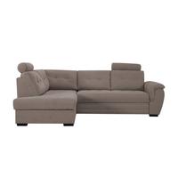 Rohová sedačka FALCO, levá, hnědá žinylka,2x op.hlavy - černá/hnědá, Konvenční, dřevo/kompozitní dřevo (183/251cm) - Ondega