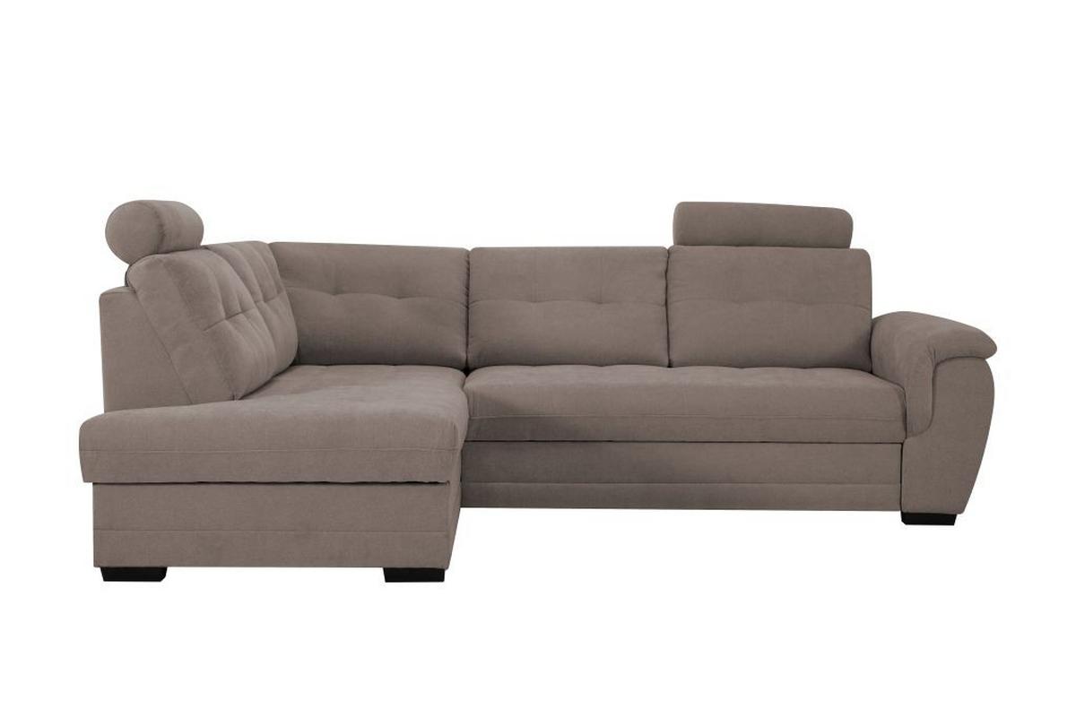 Rohová sedačka FALCO, levá, hnědá žinylka,2x op.hlavy - černá/hnědá, Konvenční, dřevo/kompozitní dřevo (183/251cm) - Ondega