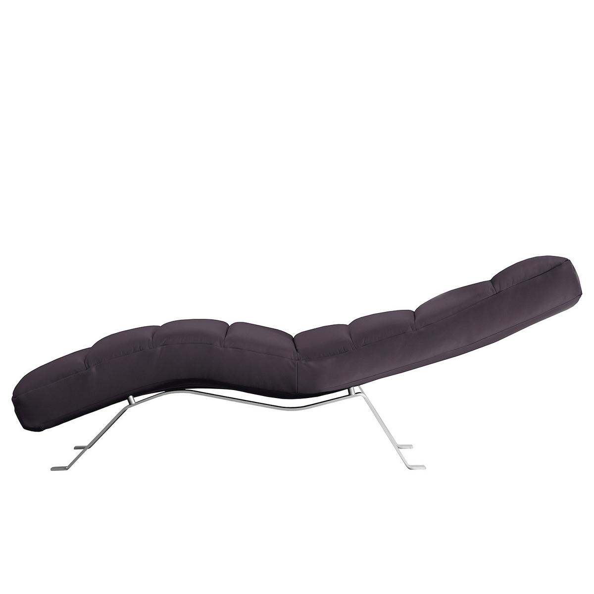 Relaxliege Swing Silver Aubergine B: 65 cm - Silberfarben/Aubergine, Design, Leder (65/65-95/171cm) - Livetastic