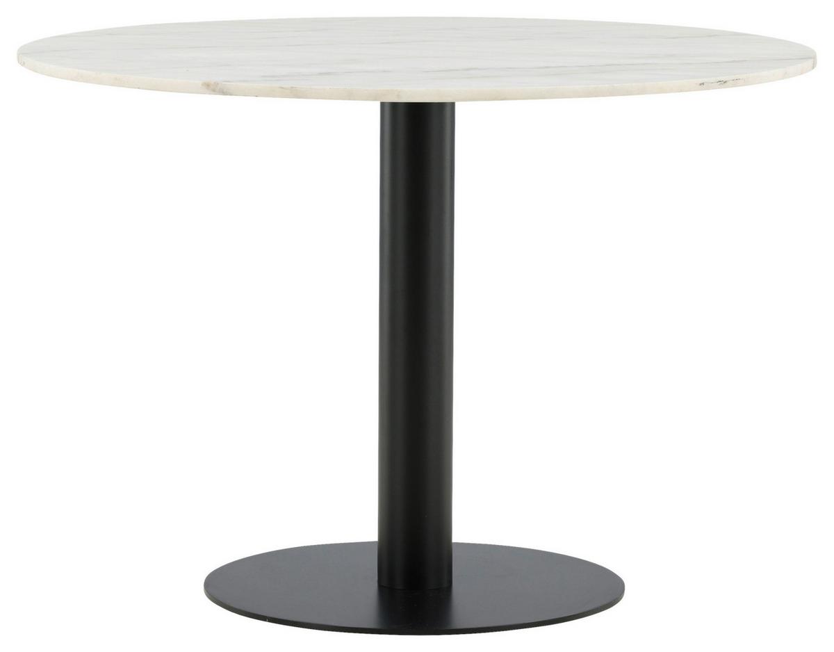 Esstisch Estelle - Schwarz/Weiß, Design, Stein/Metall (106/106/75cm) - Livetastic