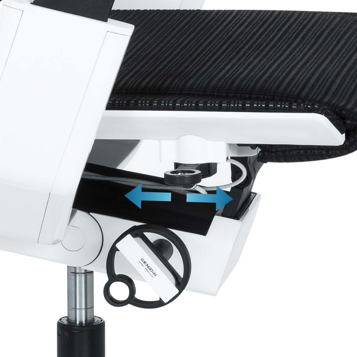 Bürostuhl Genidia Pro Mit Armstützen Schwarz/weiß - Schwarz/Weiß, MODERN, Kunststoff/Textil (57/114/46cm) - MID.YOU