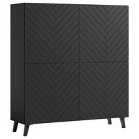 Vysoká komoda PHUKET š: 120 cm - čierna, Design, kompozitné drevo/plast (120/132/39,1cm) - Livetastic