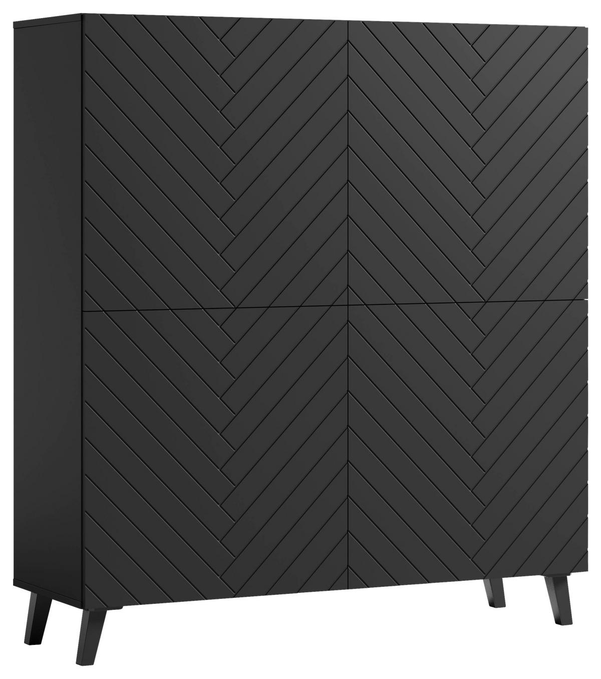 Vysoká komoda PHUKET š: 120 cm - čierna, Design, kompozitné drevo/plast (120/132/39,1cm) - Livetastic